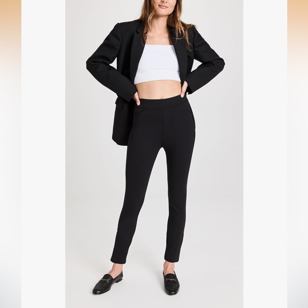 SPANX The Perfect Black Pant Ankle Backseam Skinny Pull On Ponte Travel Large